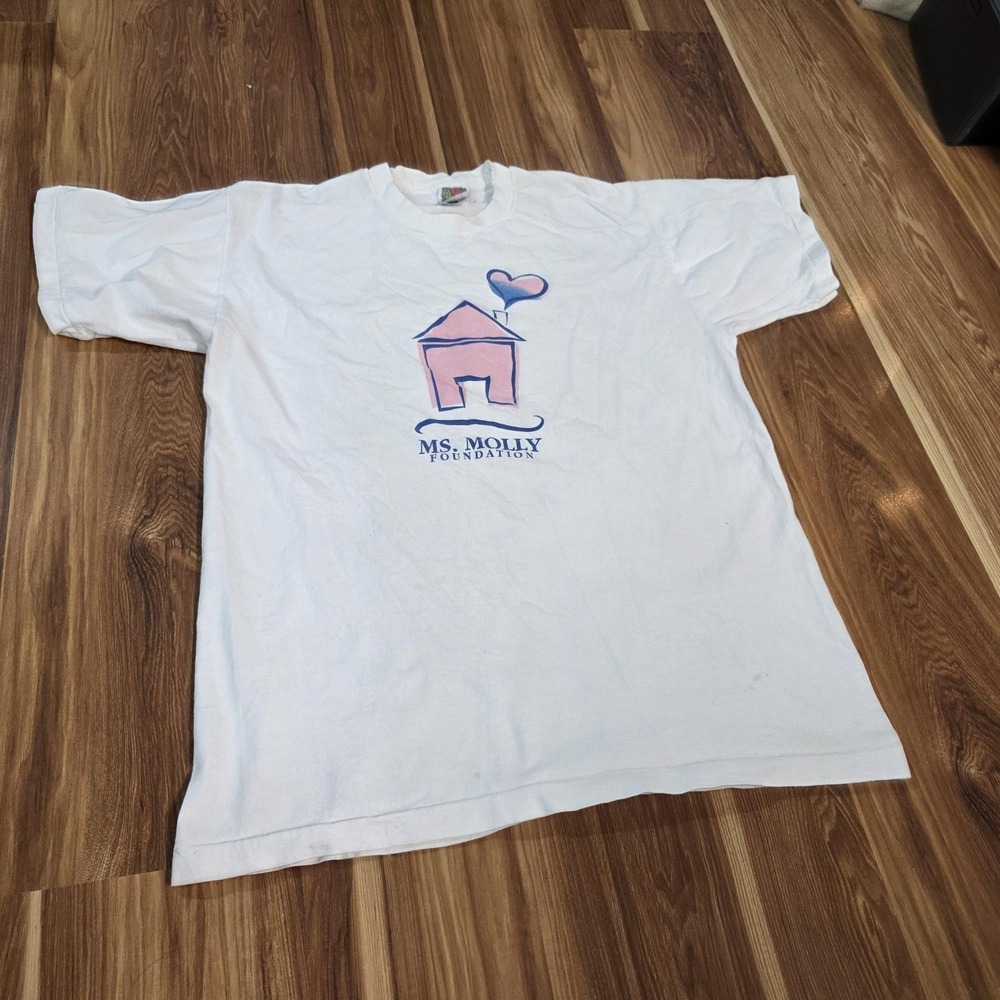 Vintage Ms Molly Foundation Shirt Mens Large White Fruit Of The Loom 90s
